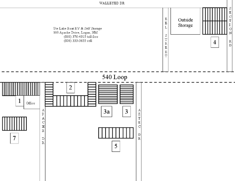 Site map for ute lake storage1