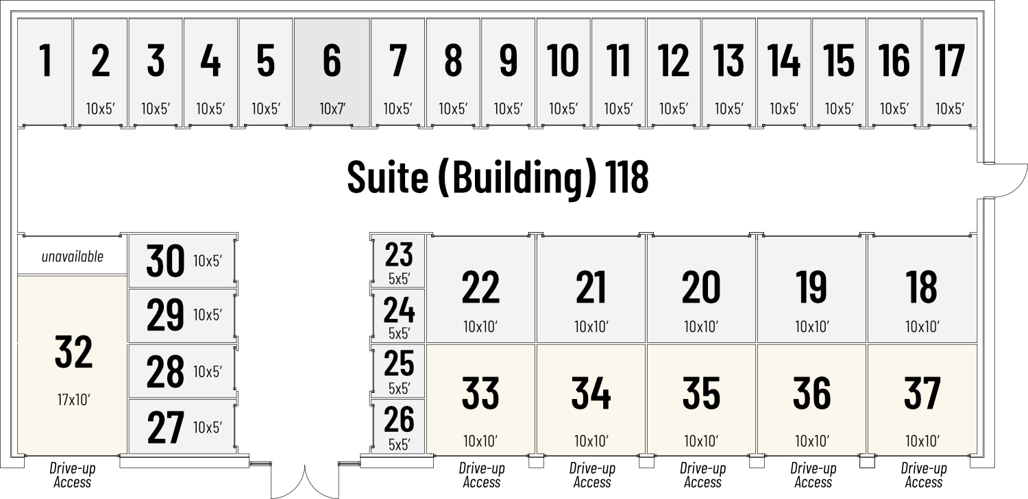 My Stowage Suite 118 Storage Units (1-37)