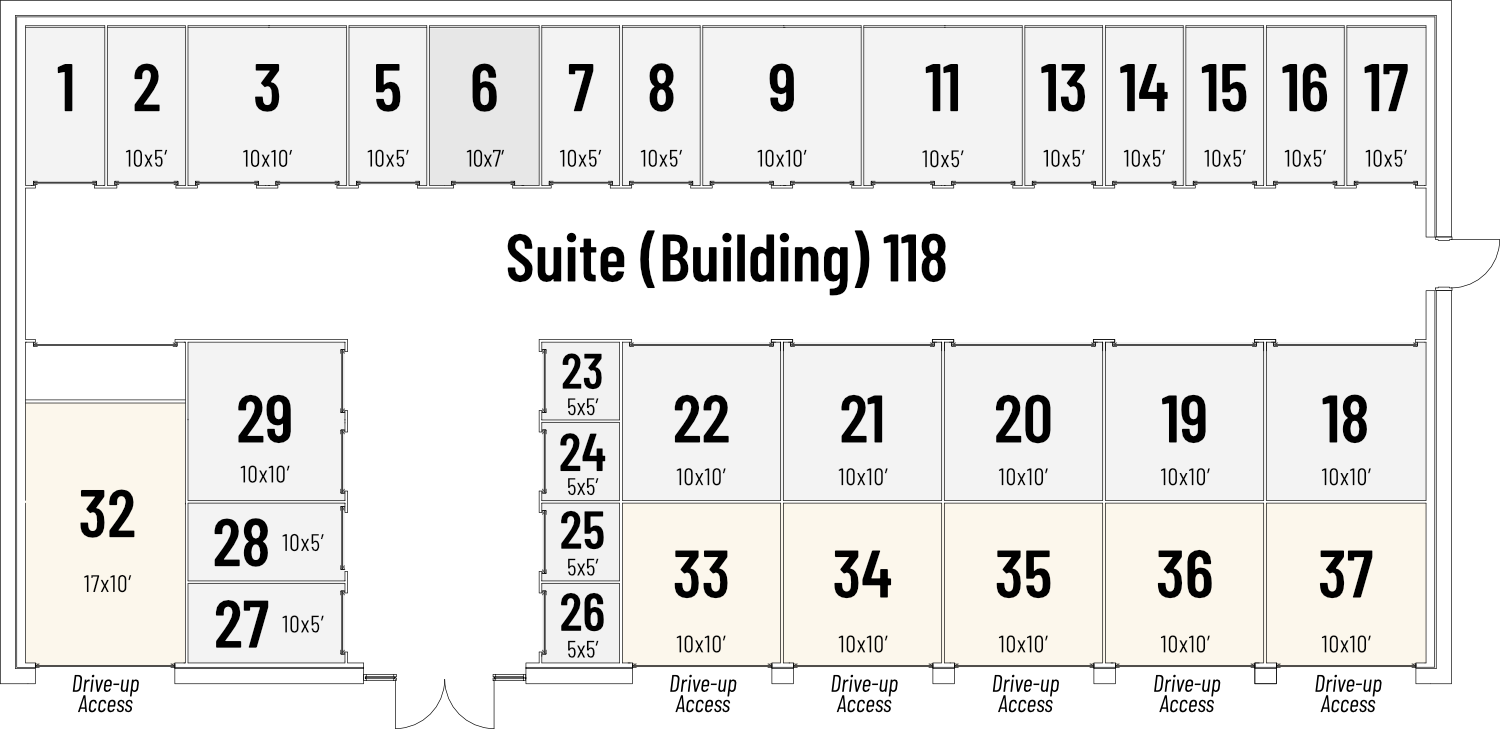 My Stowage Suite 118 Storage Units (1-37)
