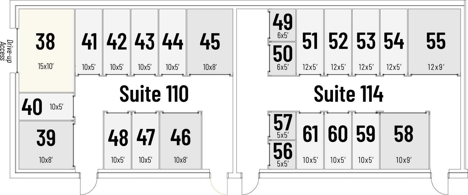 My Stowage Suites 114- and 110 Storage Units (38-61)