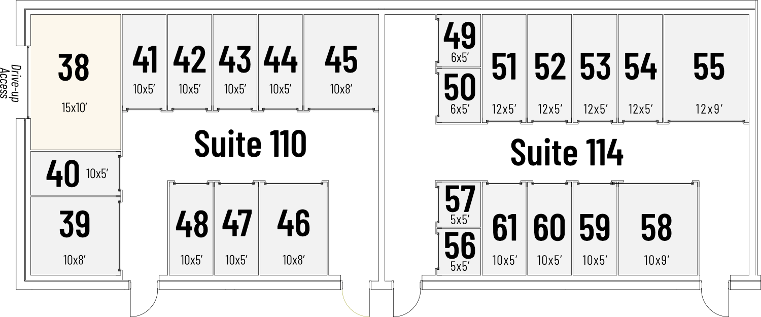 My Stowage Suites 114- and 110 Storage Units (38-61)