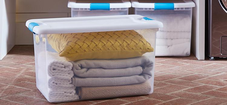 Storing comforters and blankets in self storage