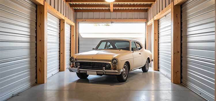 classic car in storage