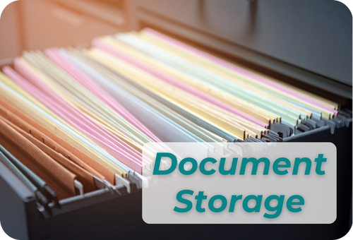 Image of a filing cabinet drawer with files