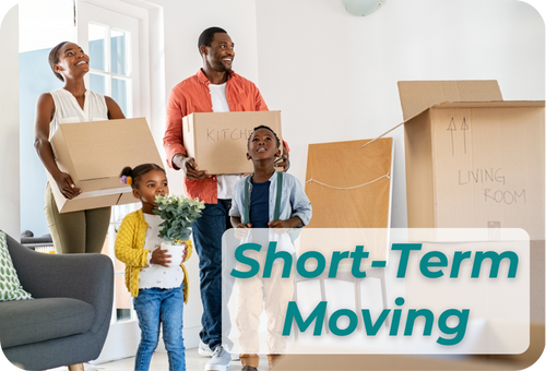 Image of family moving into a new home
