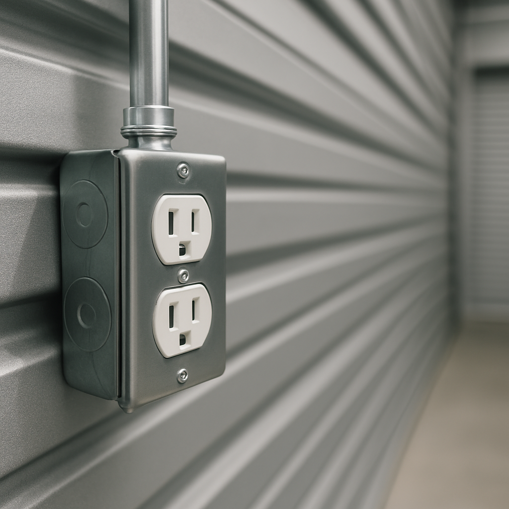 electrical outlet in storage unit
