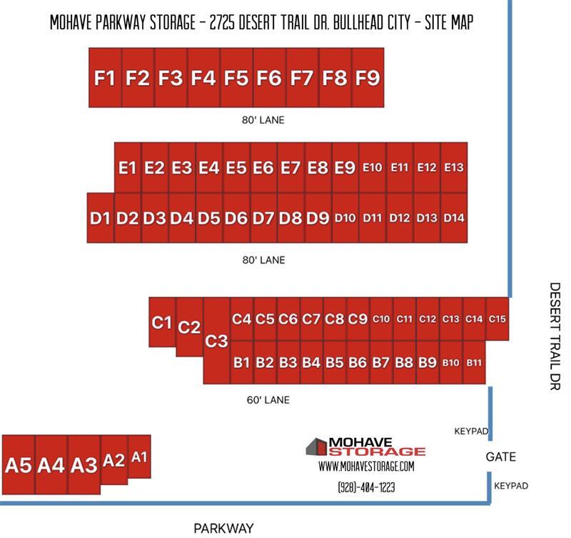 2725 Desert Trail Dr - Bullhead Site Map - Mohave Parkway Storage