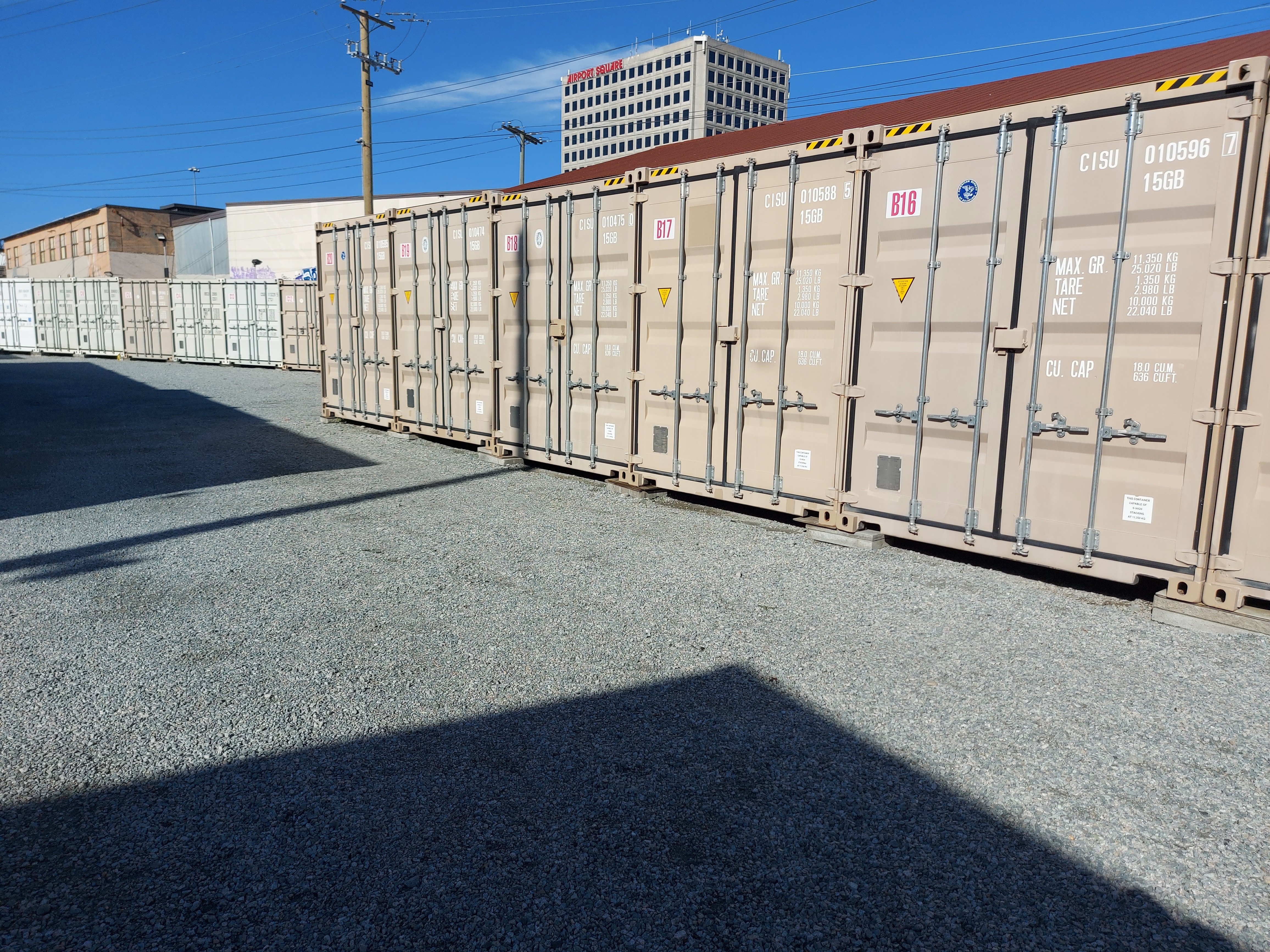 Open lot and storage access lanes