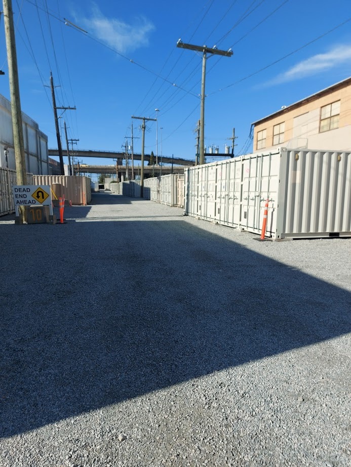 View across storage facility lot