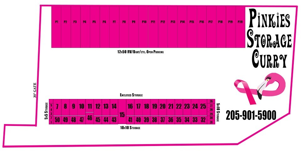 Pinkies Storage Curry AL Site Map