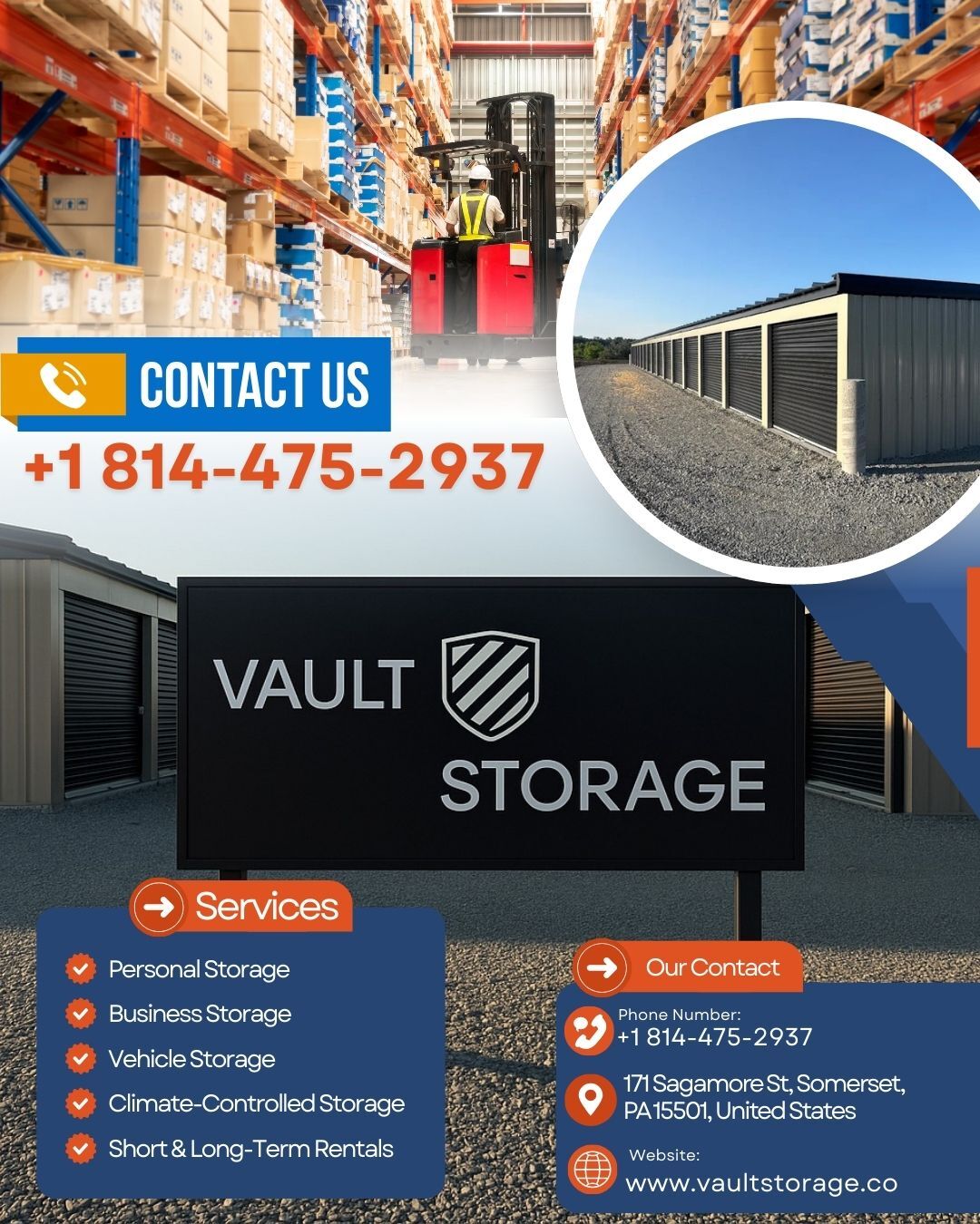 Self storage in Somerset, PA at Vault Storage Solutions offering secure, climate-controlled units with 24/7 access and drive-up convenience Self storage in Somerset, PA at Vault Storage Solutions offering secure, climate-controlled units with 24/7 access and drive-up convenience