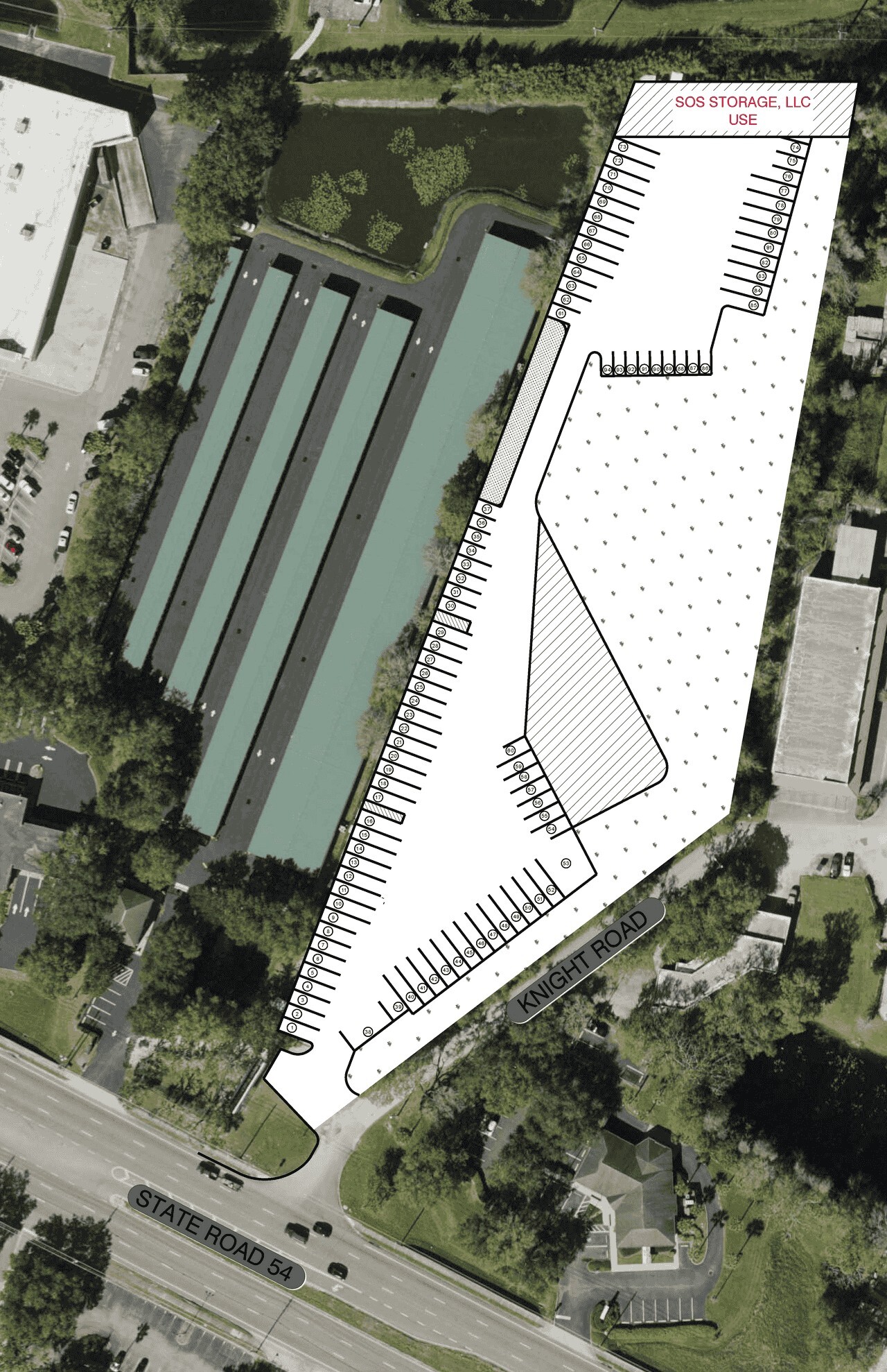 Sitemap Aerial View of SOS Outdoor Storage in Land O' Lakes, FL