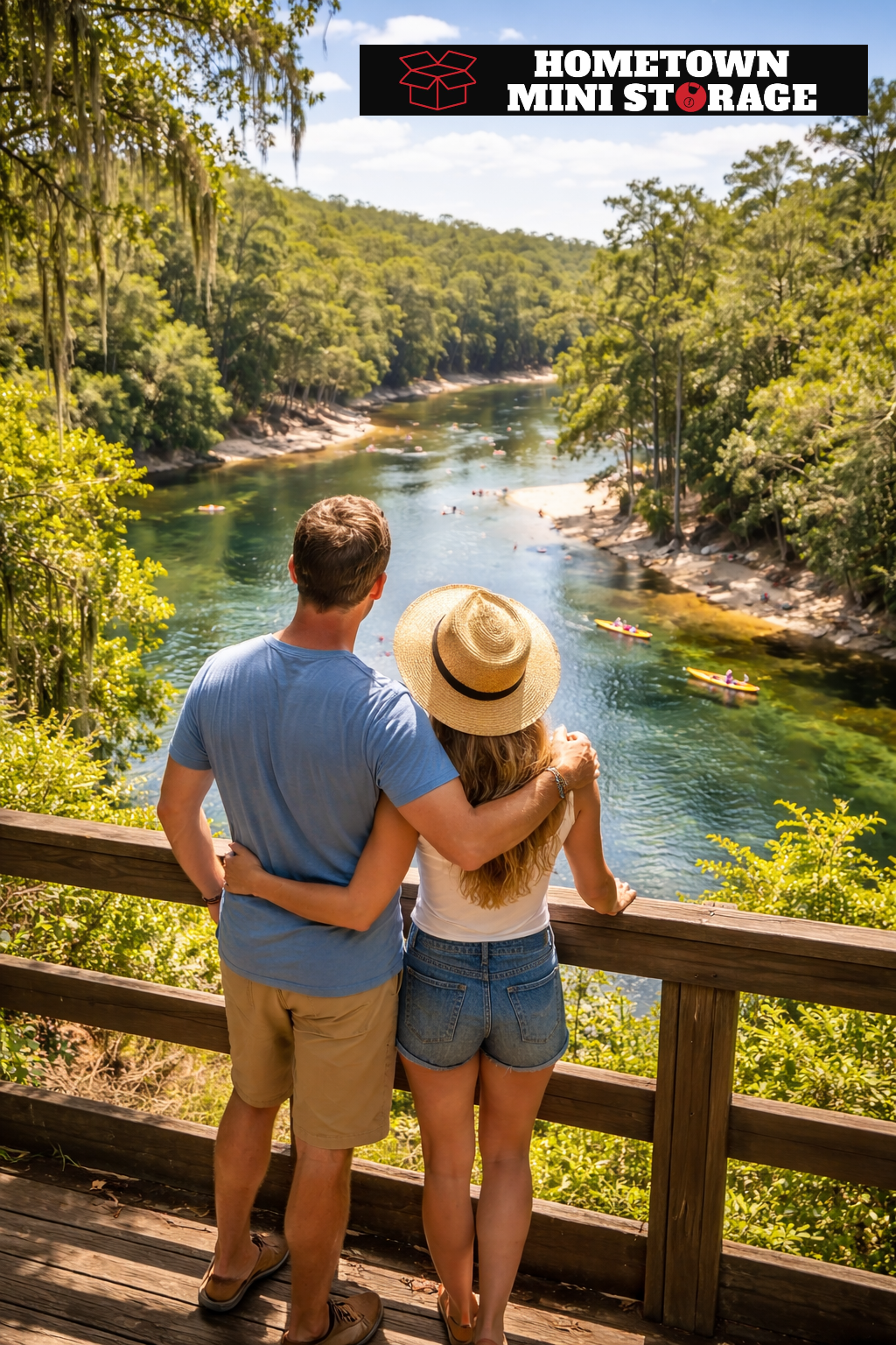 A couple stands on a sunny overlook near the Suwannee River, representing one of the top weekend getaway spots in North Florida. A couple stands on a sunny overlook near the Suwannee River, representing one of the top weekend getaway spots in North Florida.