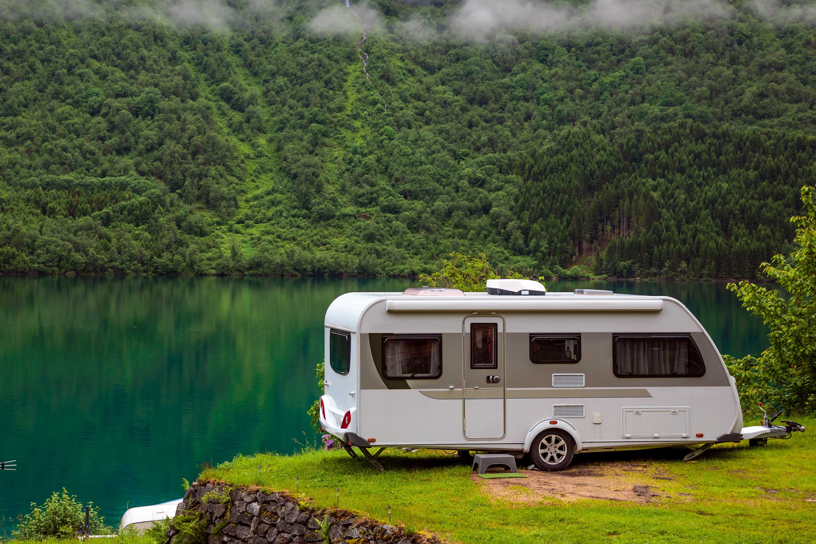 RV stored near Lake Rabun at Vault Self Storage