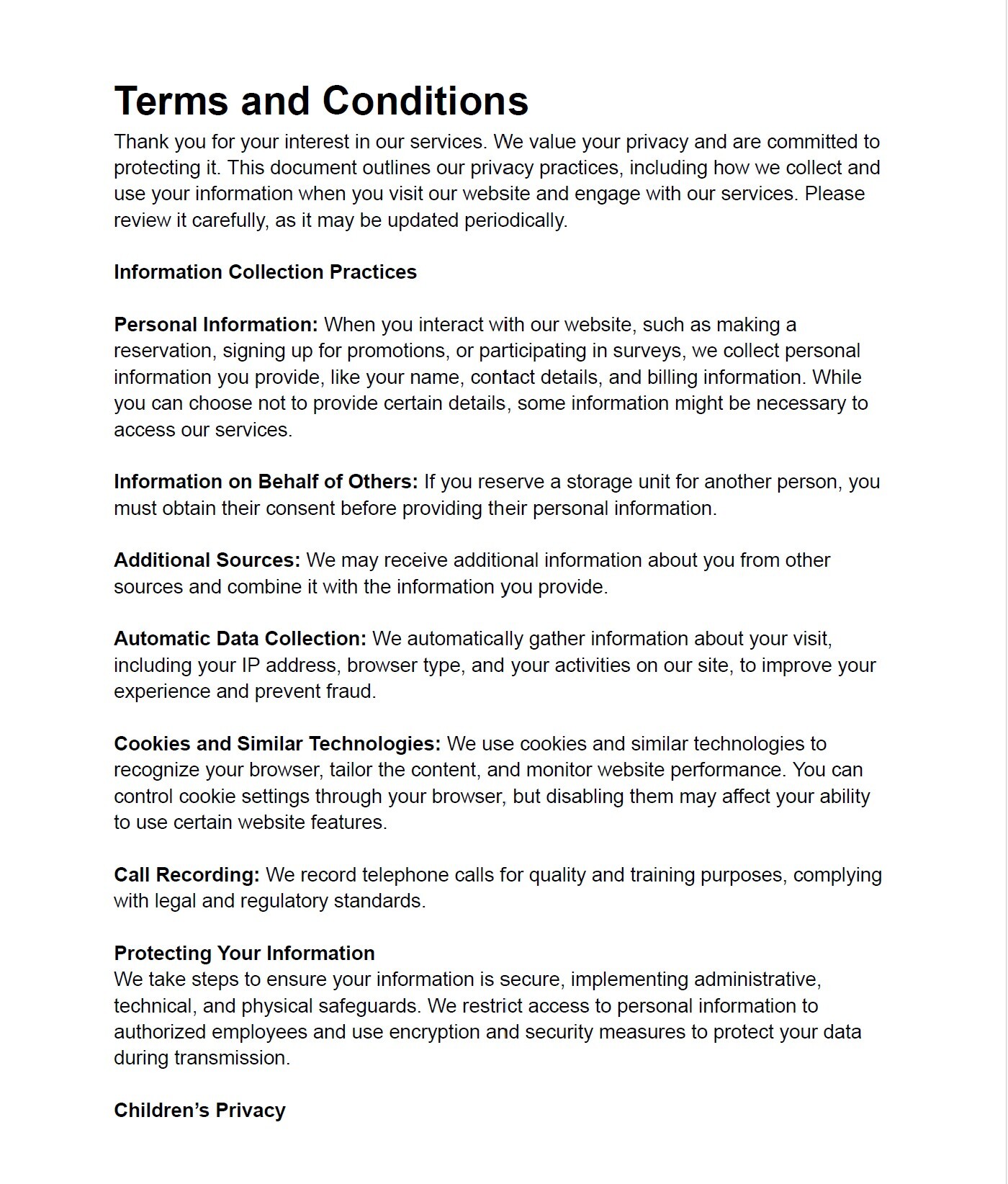 Terms and Conditions 