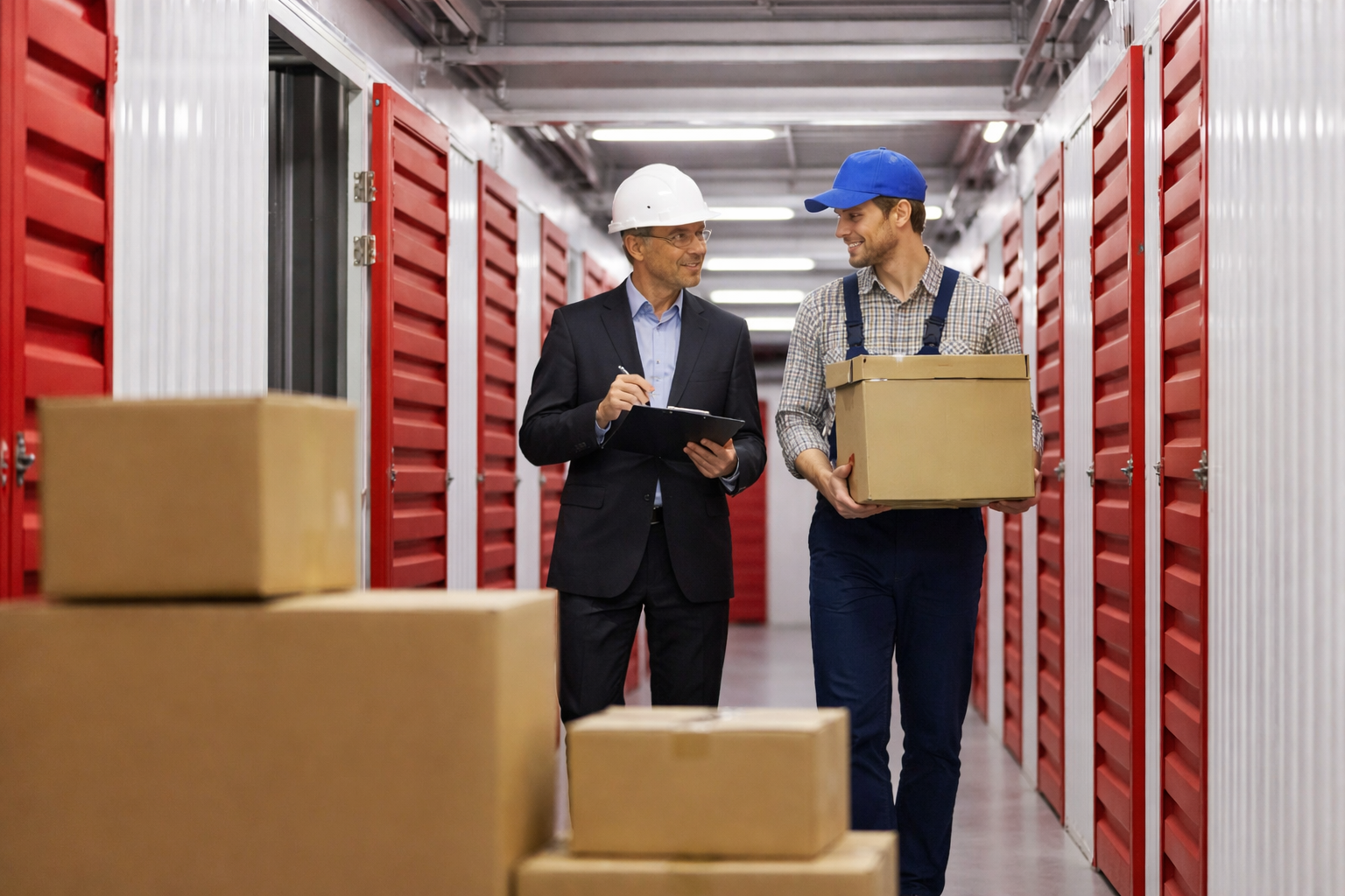 Man and Facility Manager discussing