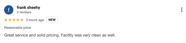 Screenshot of a 5-star review for Locked Loon Storage