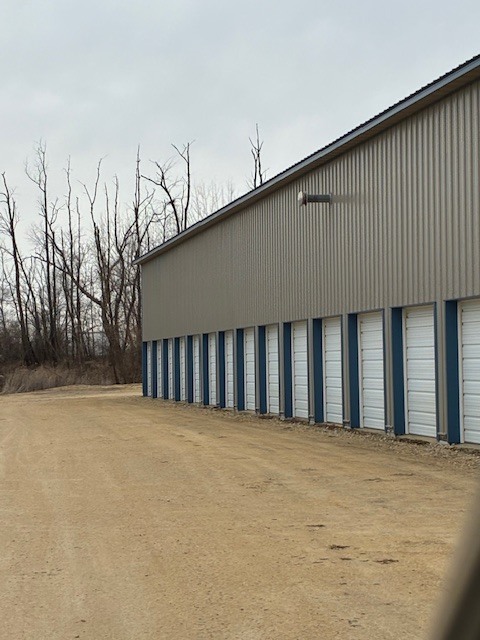 View of 10x10 Drive Up Storage Units at our DeWitt, Iowa Storage Facility