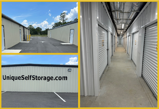 Storage units and drive lanes at Unique Self Storage, 5795 US 98 in Sebring, FL.