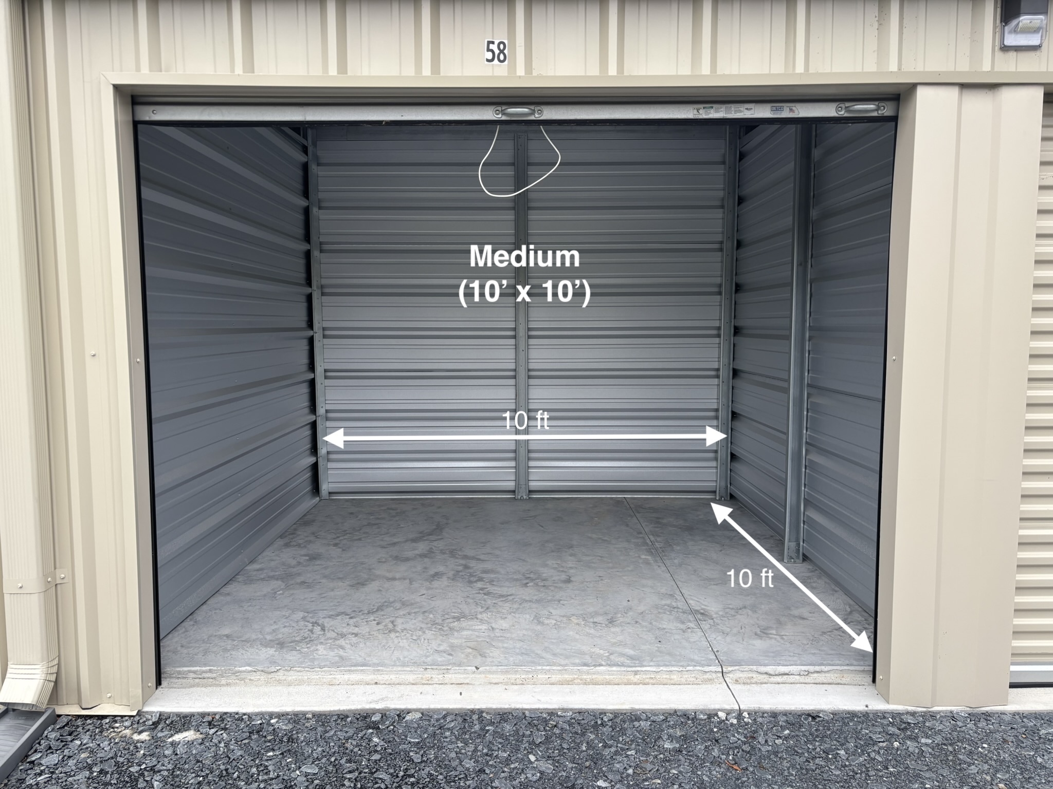 Medium Unit (10 feet wide by 10 feet deep)