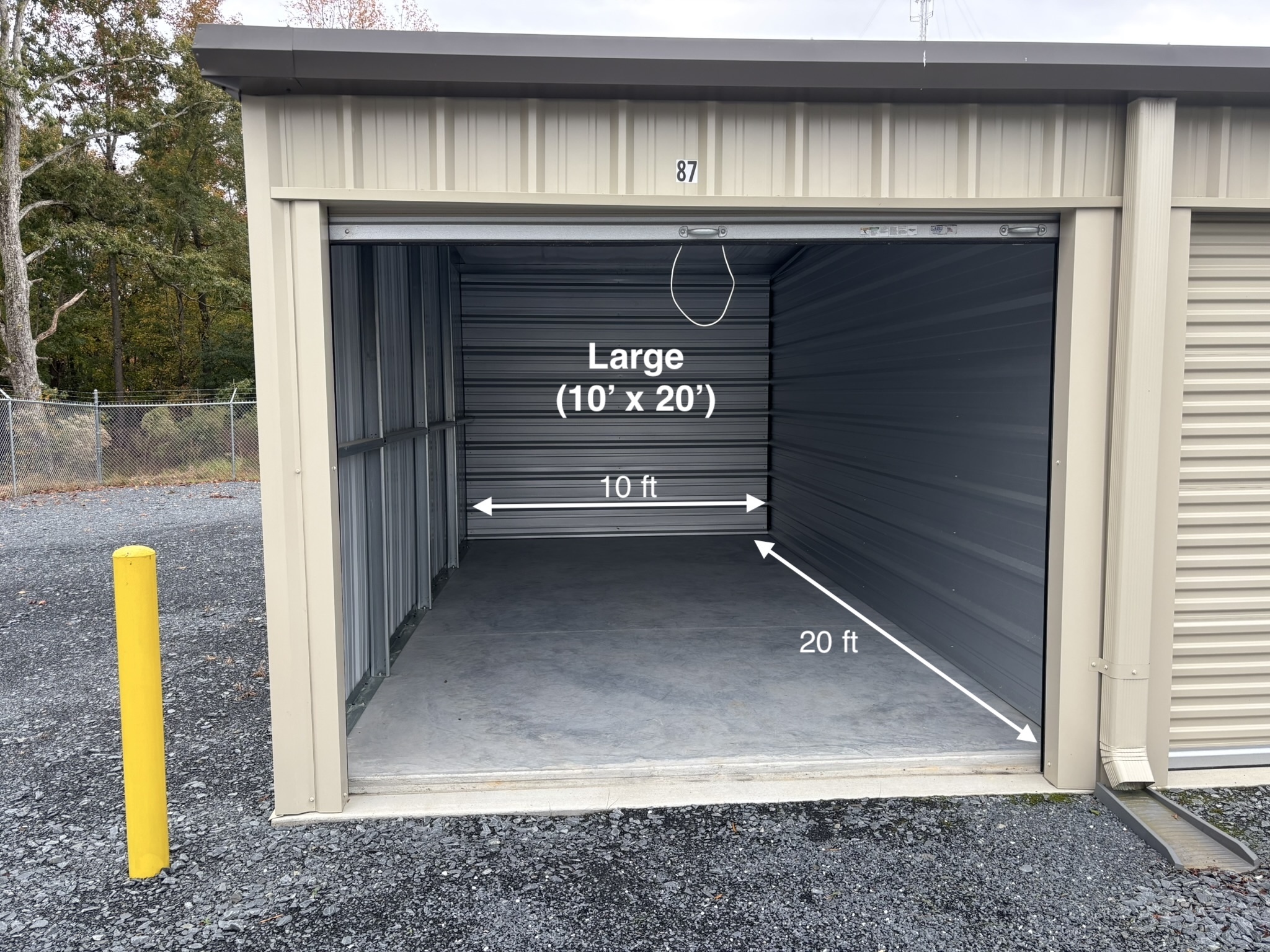 Large Unit (10 feet wide by 20 feet deep)