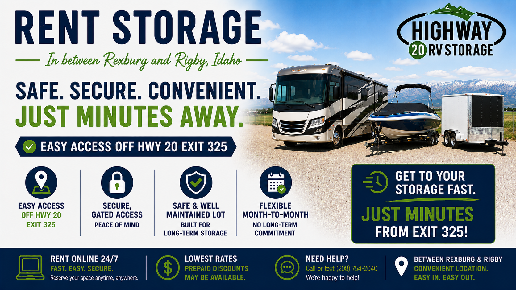 RV Storage in between Rigby and Rexburg Idaho