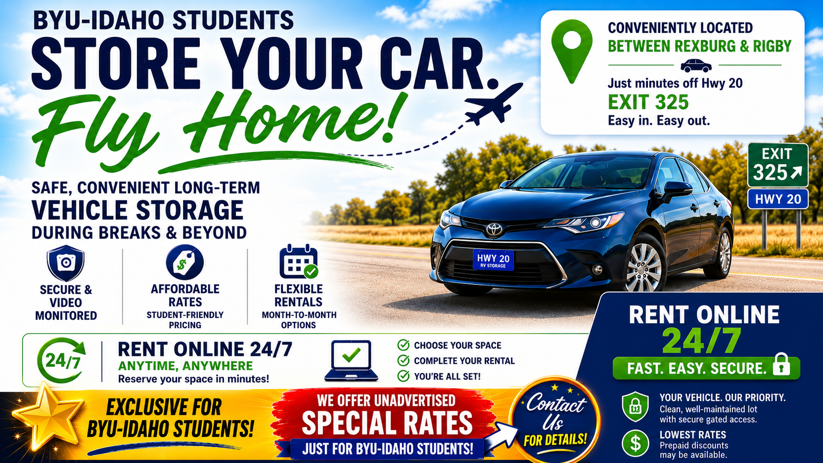 Store Your Car Fly Home