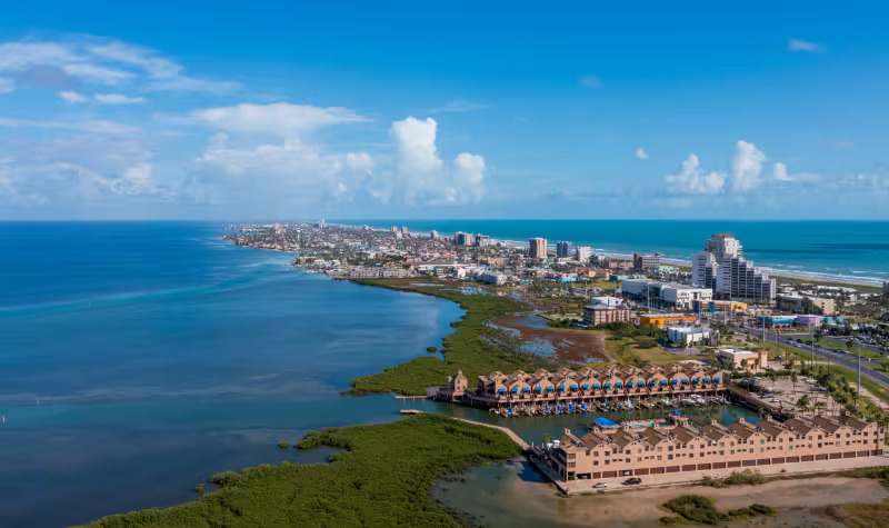 Ariel overhead view of South Padre Island Ariel overhead view of South Padre Island