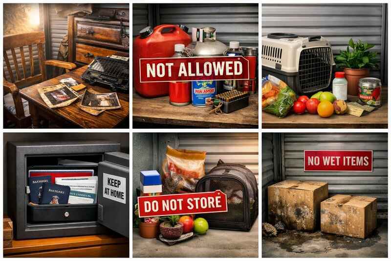 Images of what not to store in a storage unit in Alma, GA