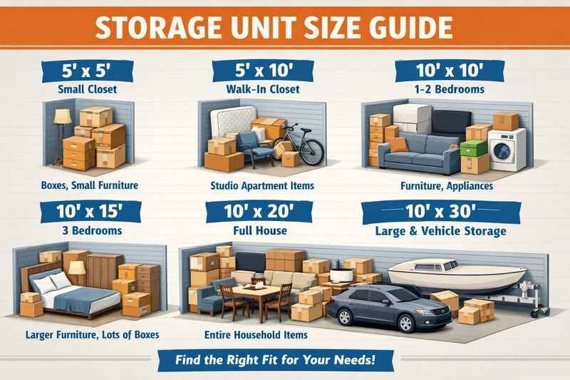 An image of a storage unit size guide An image of a storage unit size guide