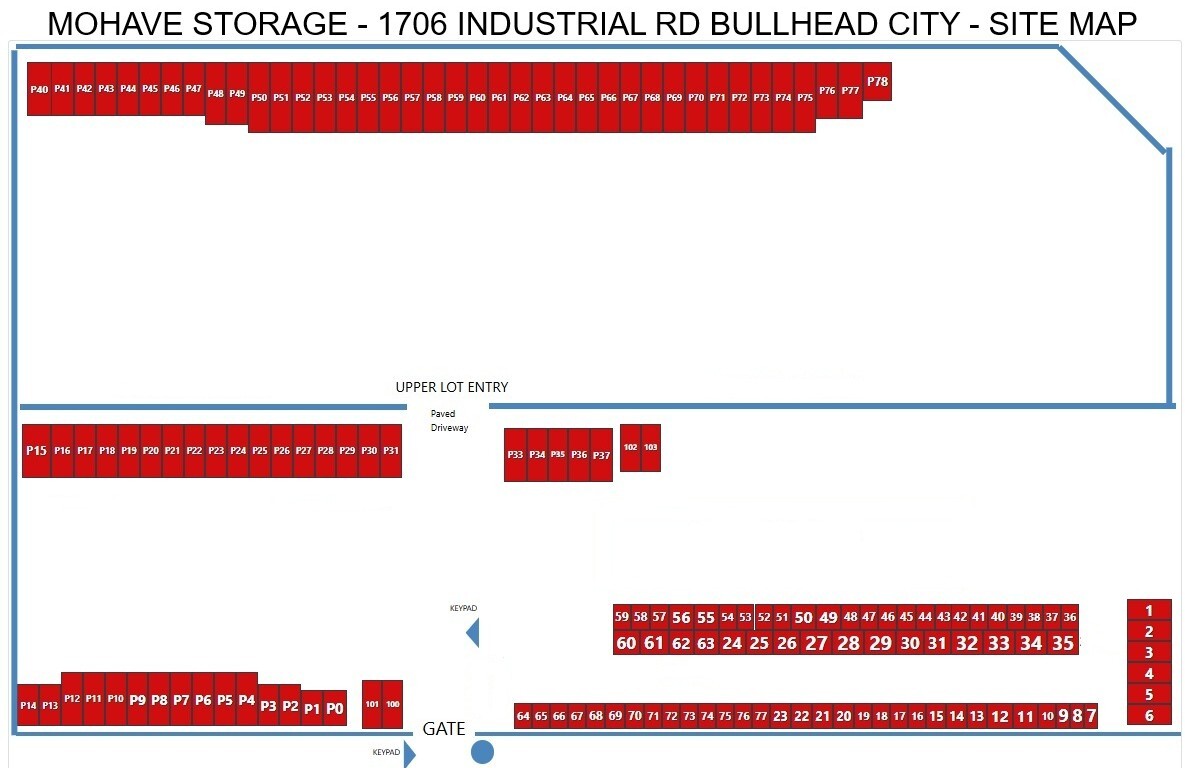 1706 INDUSTRIAL RD SITE MAP Bullhead City  Mohave Storage 