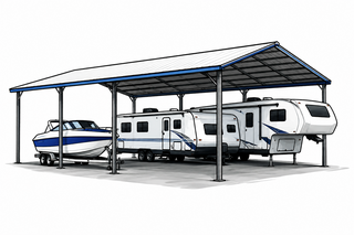 Covered parking for boats and RVs in Eufaula, AL