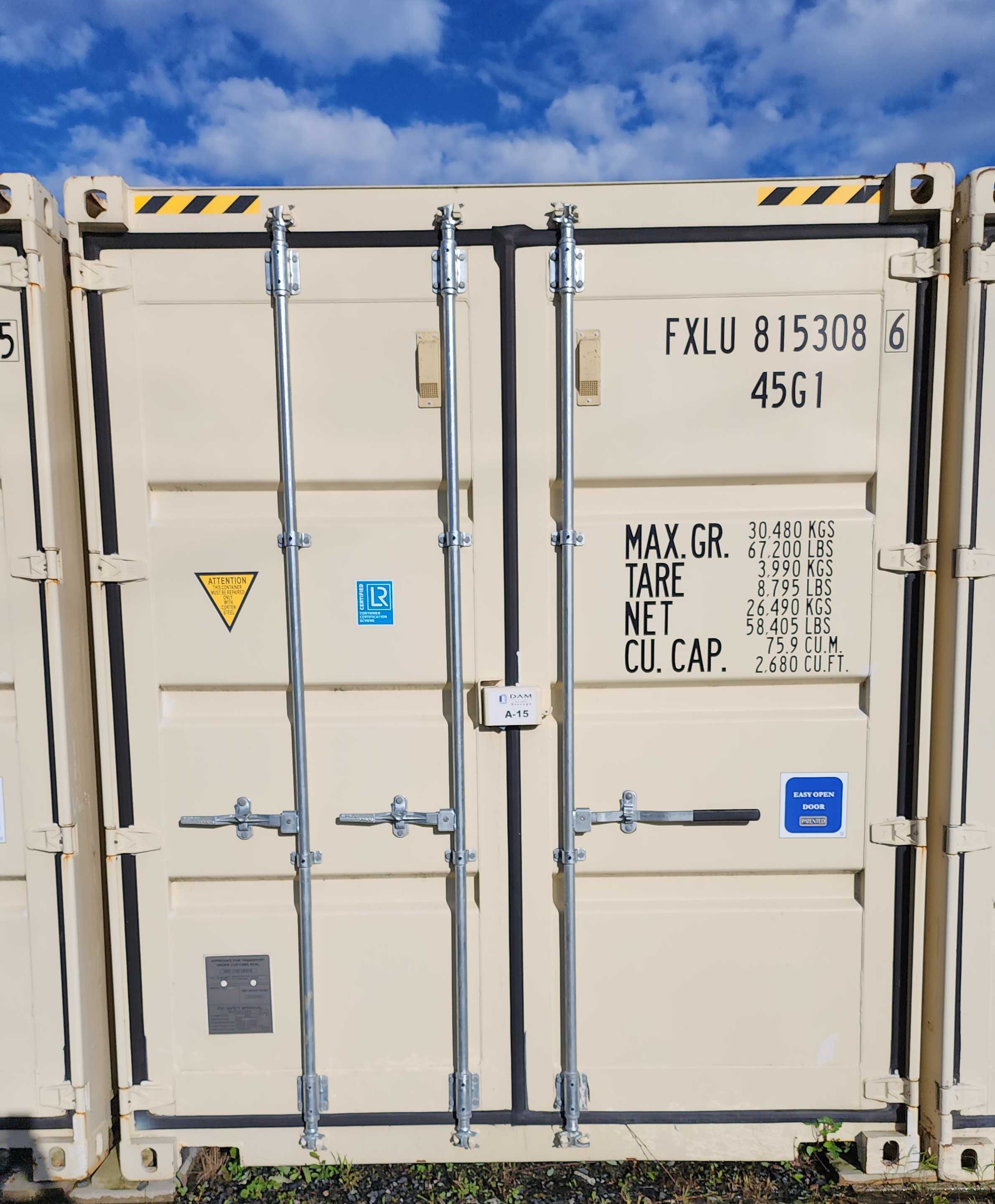 Drive-up shipping container storage units at DAM Reliable Storage