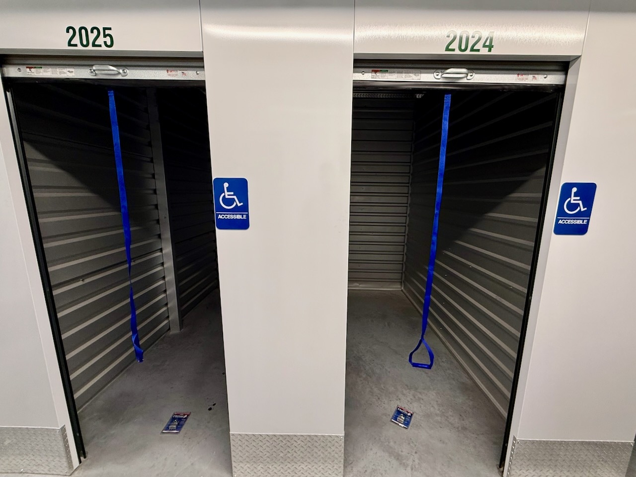 Inside a clean, empty storage unit at Southbury Self Storage