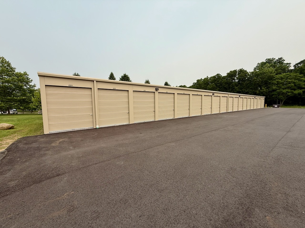 Exterior drive-up storage units at Southbury Self Storage near Oxford CT