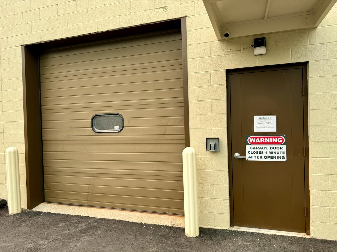 Covered drive-in vehicle entrance at Southbury Self Storage near Newtown CT