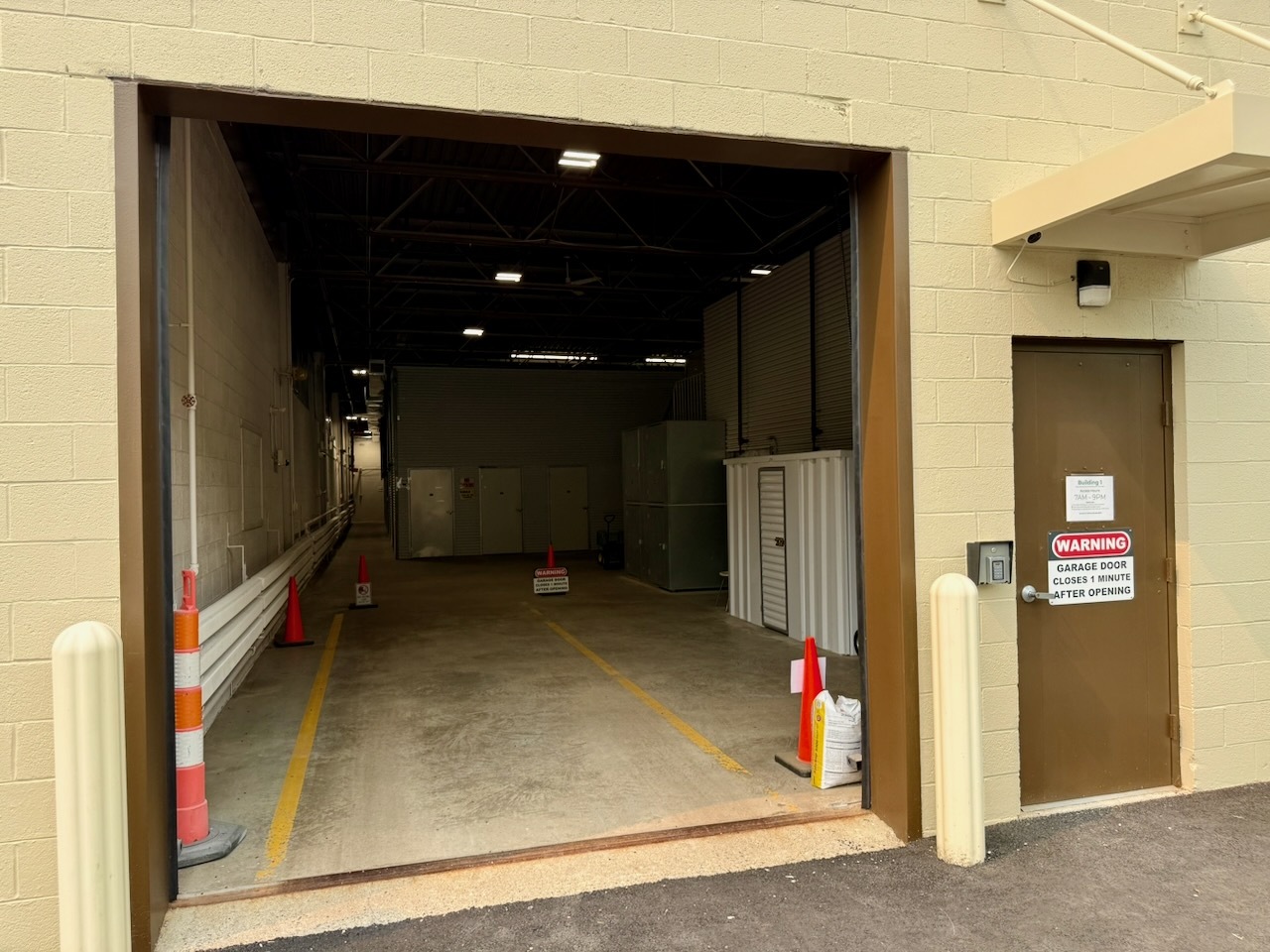 Drive-in vehicle entrance at Southbury Self Storage near Middlebury CT