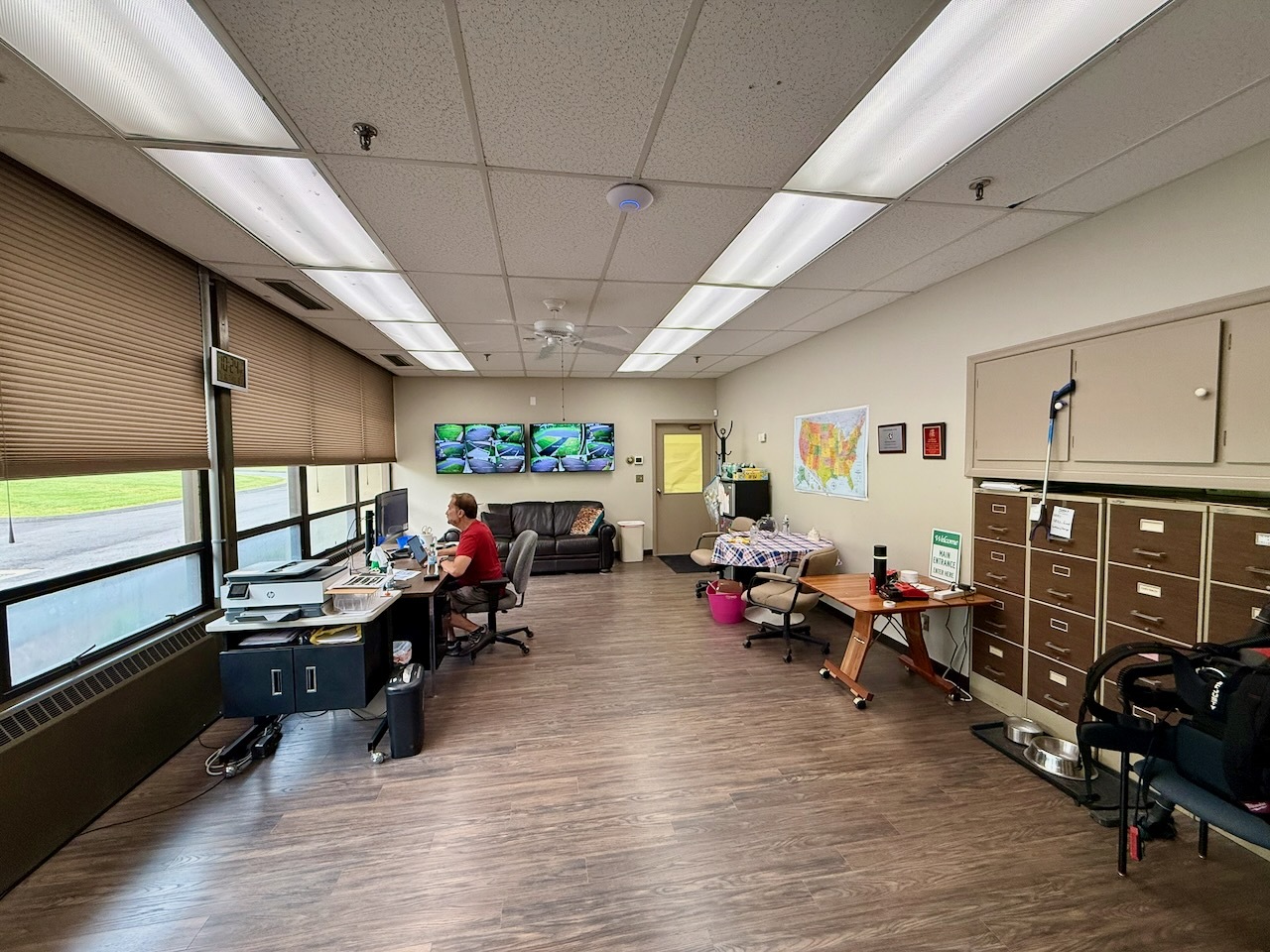 Staff working in the rental office at Southbury Self Storage