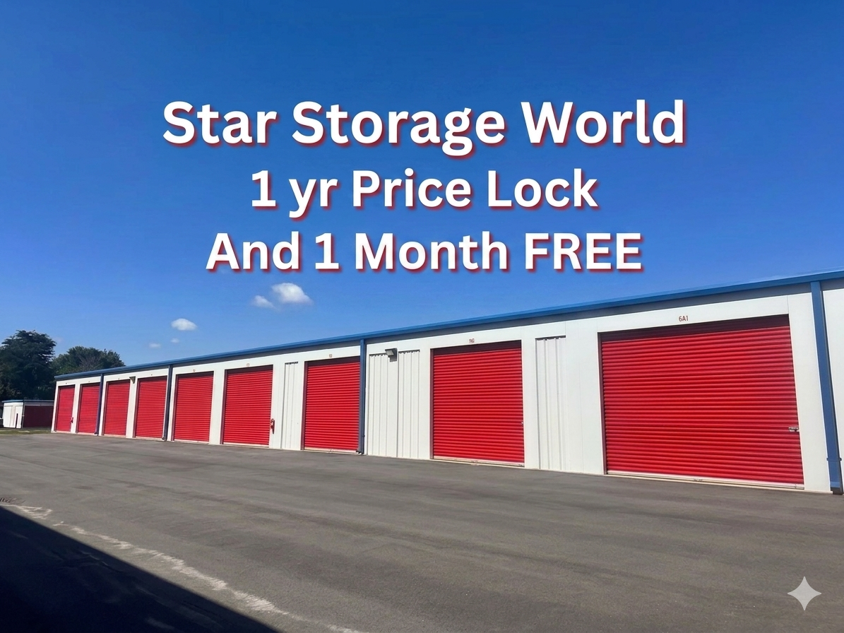 Mooresville self storage 1 month free at Star Storage world
