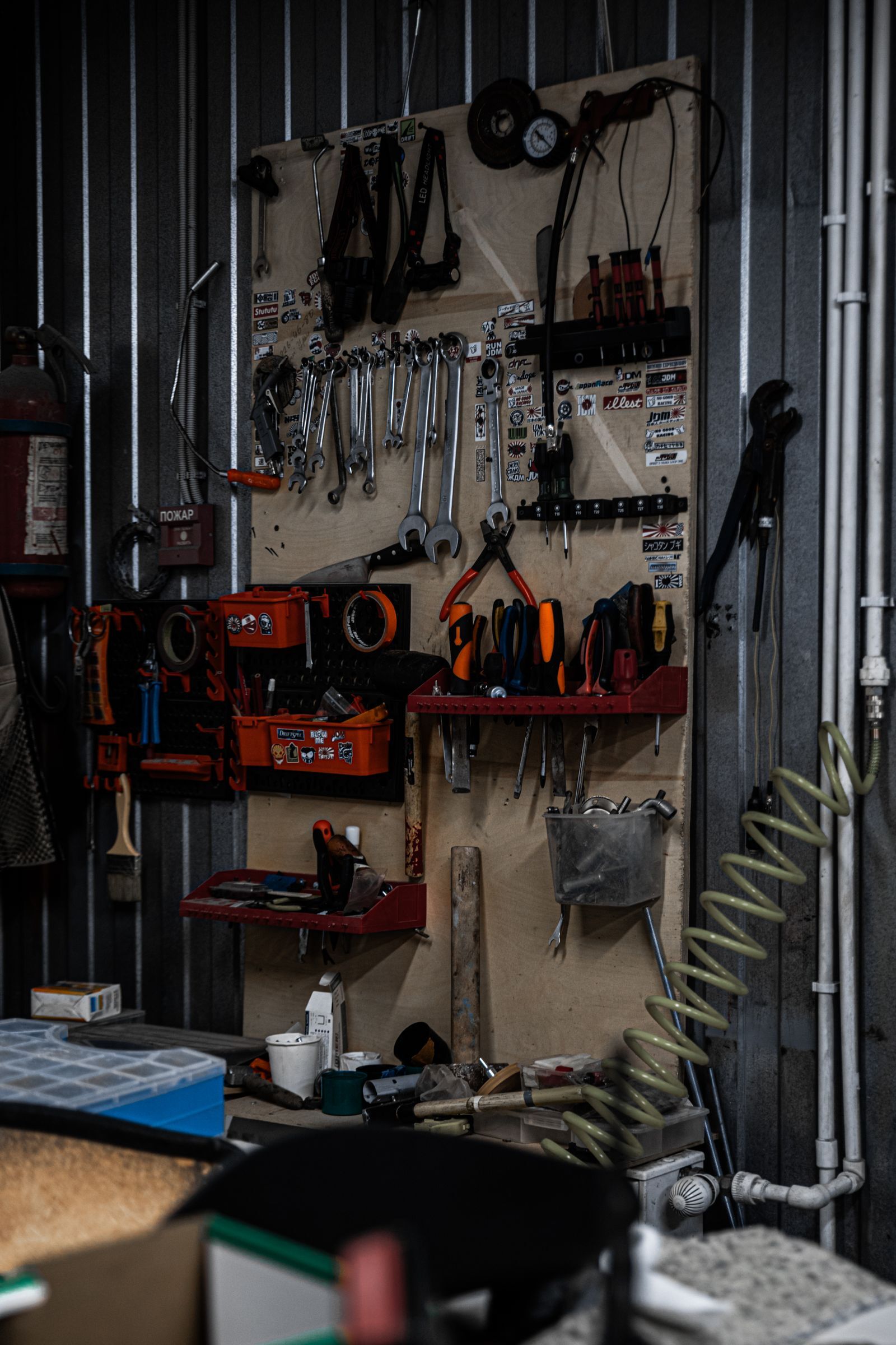 Organized contractor tools and equipment for business storage in Charlevoix Michigan