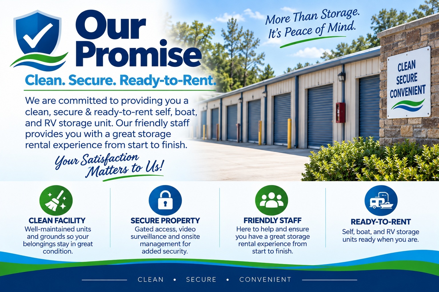 Our Promise clean secure and ready to rent