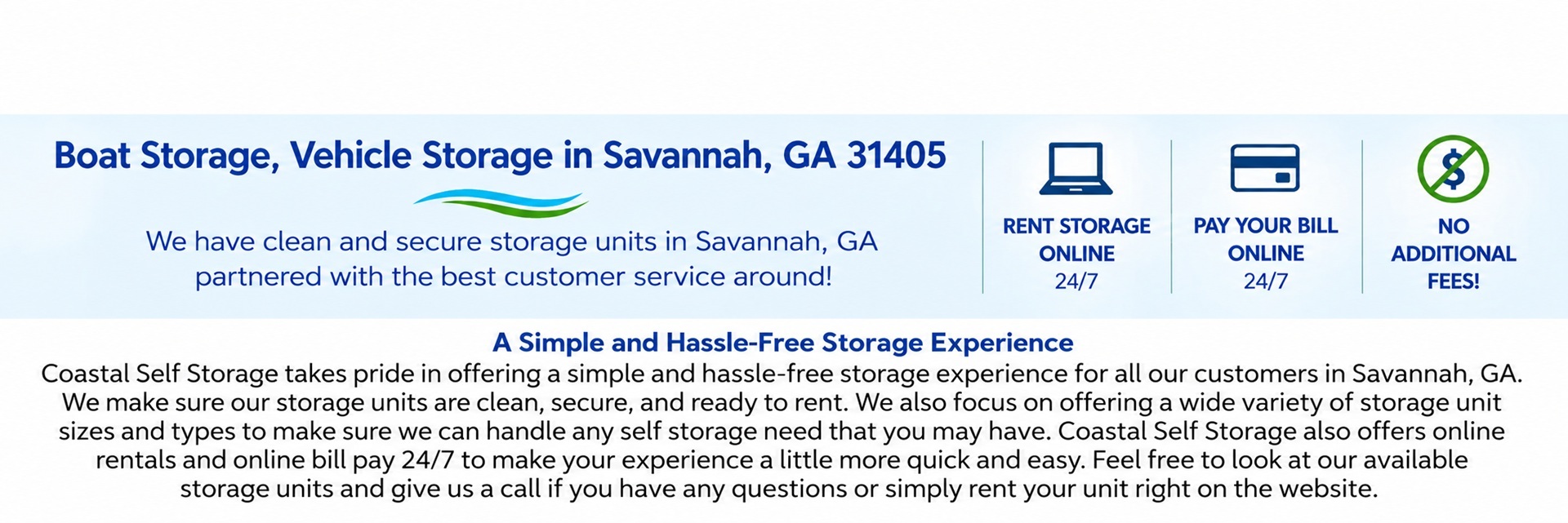 Boat storage vehicle storage banner larger text