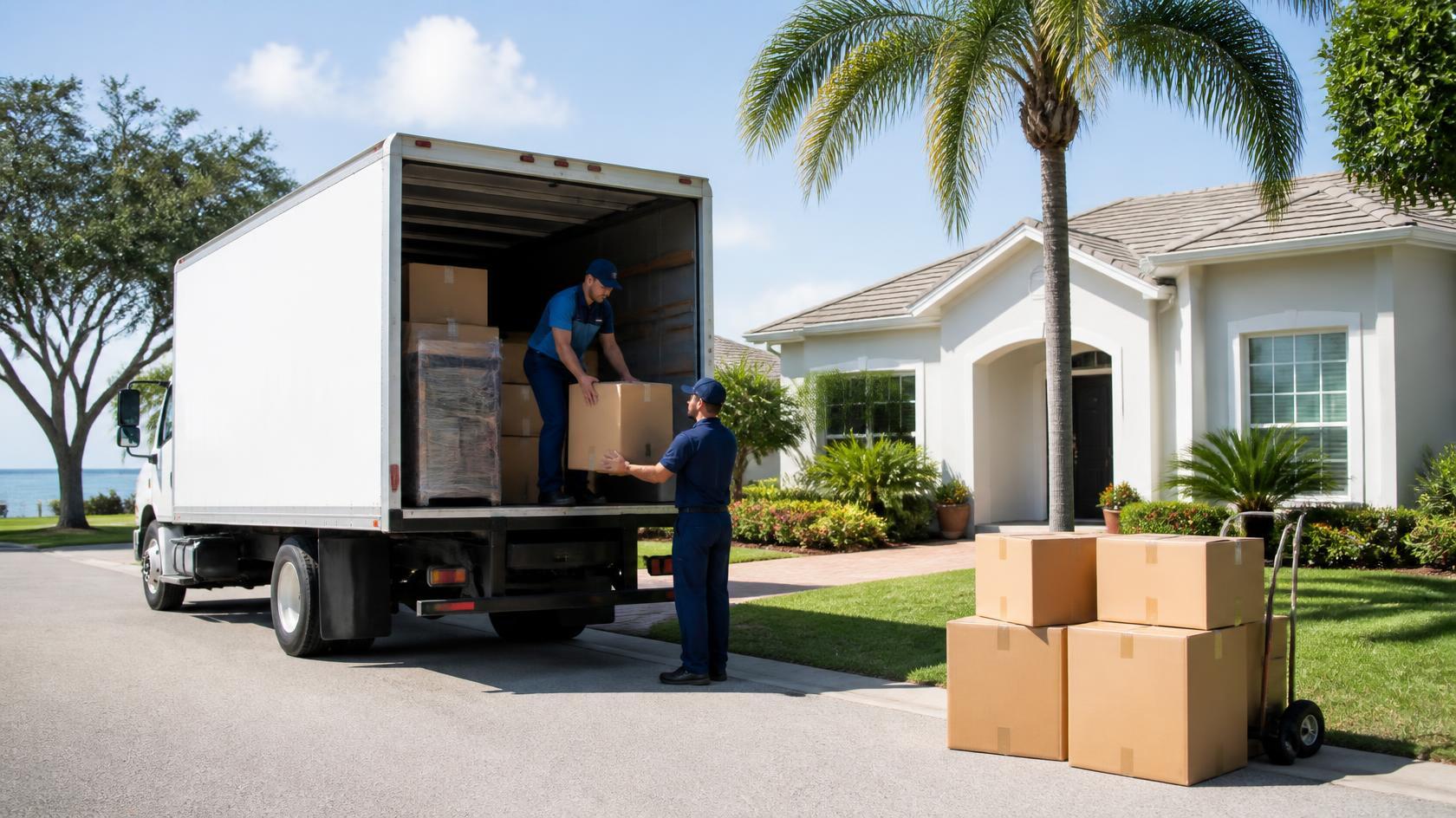 Moving companies in Sebring, FL loading boxes into a moving truck Moving companies in Sebring, FL loading boxes into a moving truck