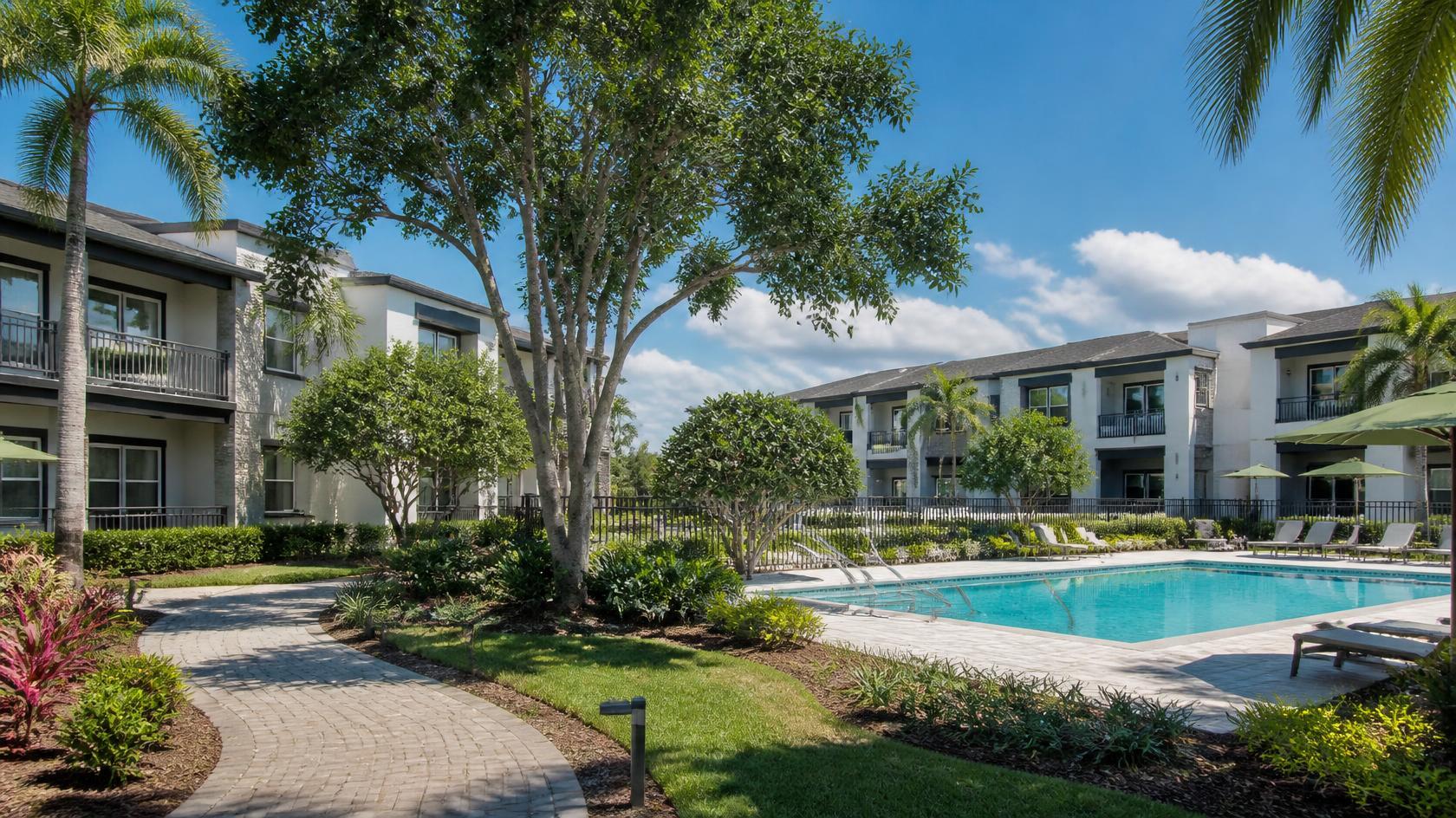 Apartments in Sebring, FL with a swimming pool and landscaped grounds Apartments in Sebring, FL with a swimming pool and landscaped grounds