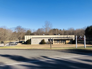 Southbury Self Storage sign and building from Poverty Road