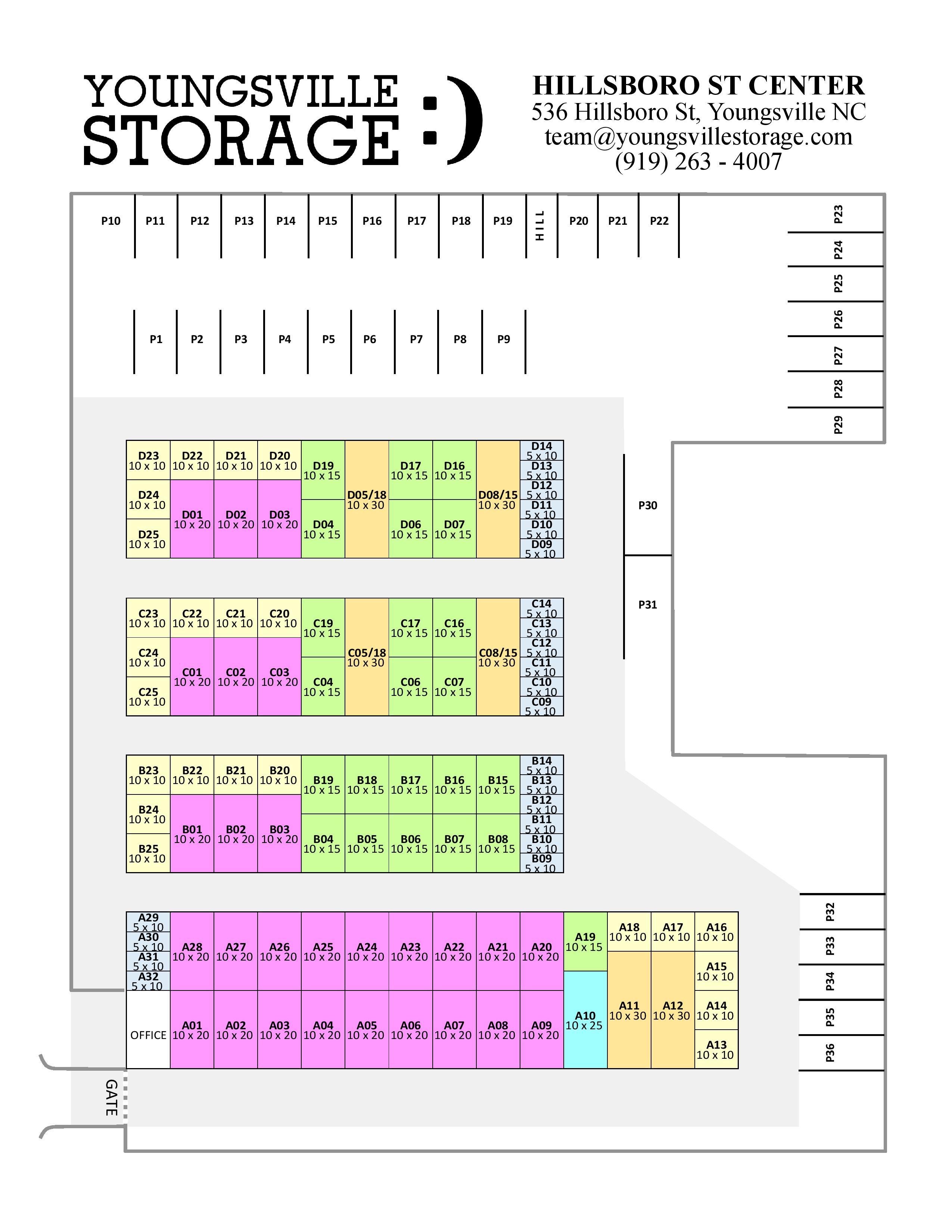 Youngsville Storage Hillsboro Street Center Location