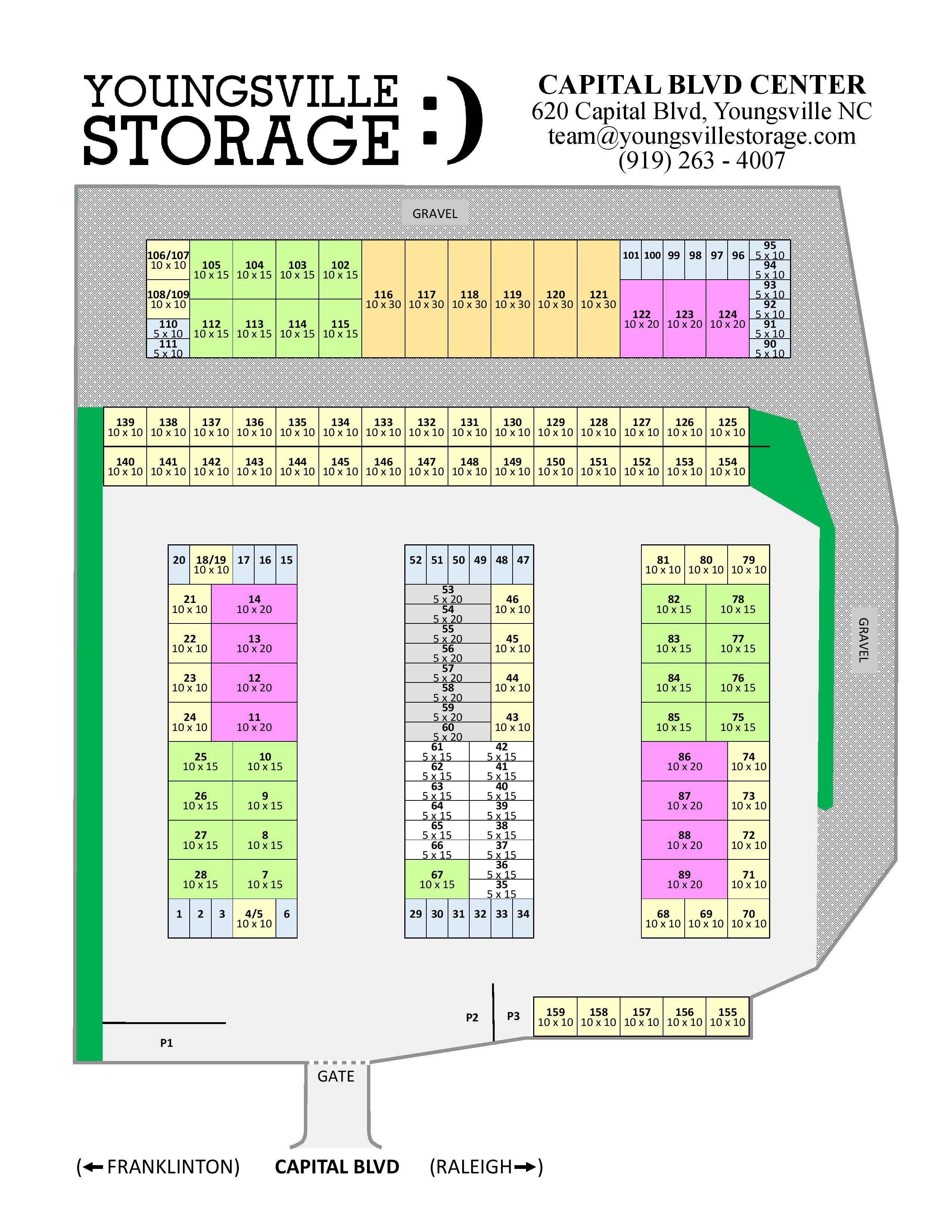 Youngsville Storage Capital Boulevard Center Location