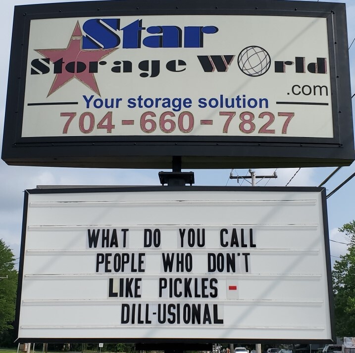 Star Storage World, Mooresville, Mocksville, self storage facility, mini storage, billboard sign memes, funny
